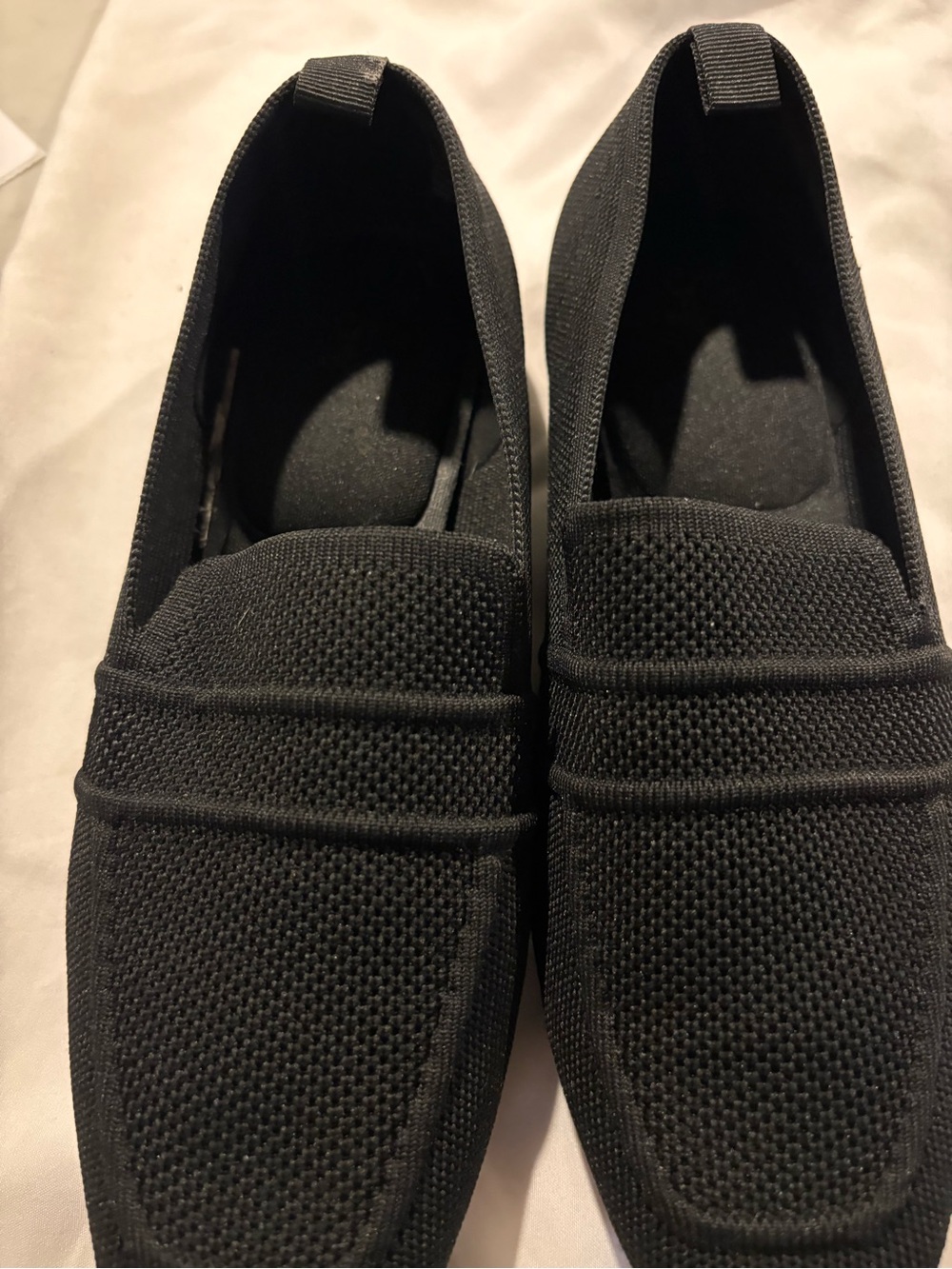 Women’s Black Knit Slip-On Loafers